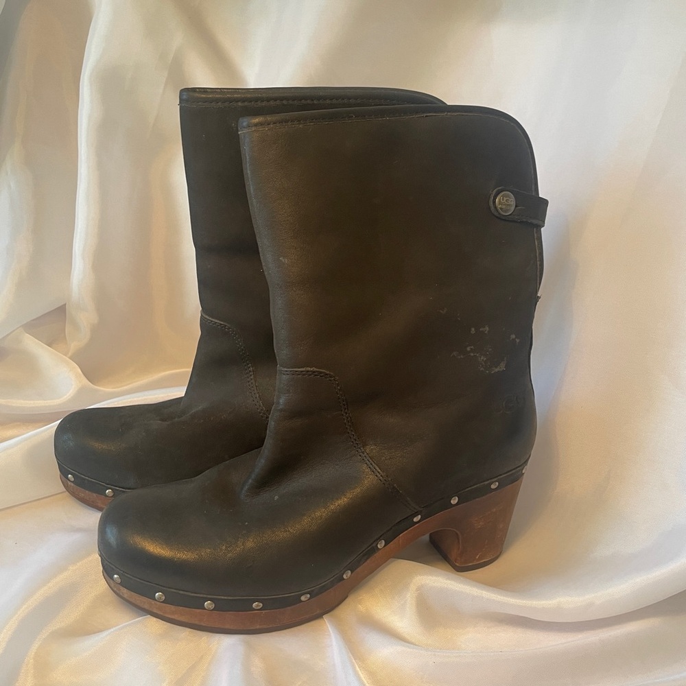 Black Leather Women's Boots